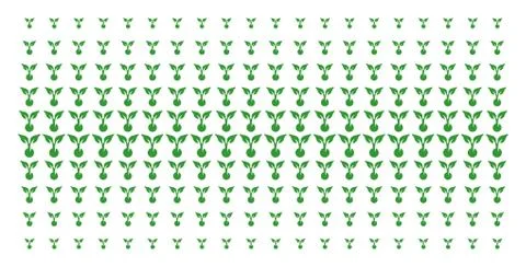 Seed Sprout Shape Halftone Array Stock Illustration