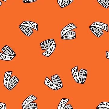 Seed tape garden tool vector seamless pattern Stock Illustration