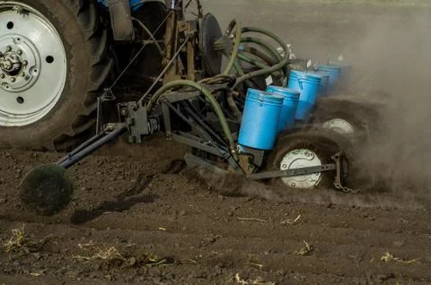 Seeder in action Foto stock