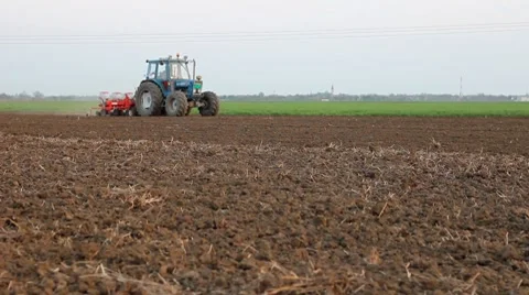 Seeder for sowing in a field Stock Footage 8835443