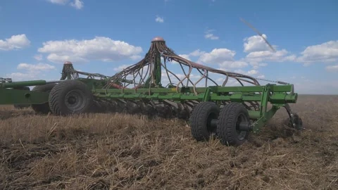 Seeding complex work in the field close-up Stock Footage 151496235