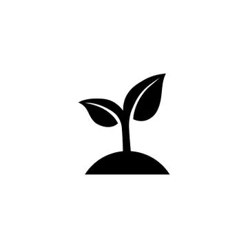 Seeding icon. Sprout. Ecology concept. Vector on isolated white background. EPS Stock Illustration