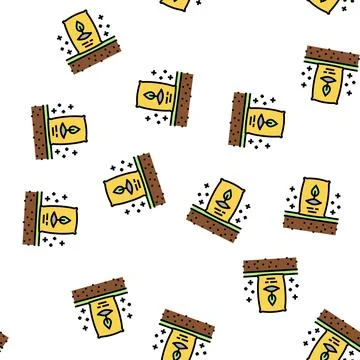 Seeding organic soil vector seamless pattern Stock Illustration