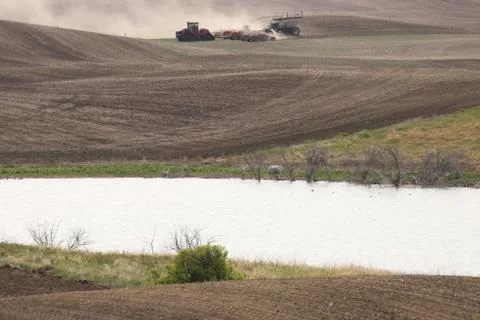 Seeding in Saskatchewan Stock Photos