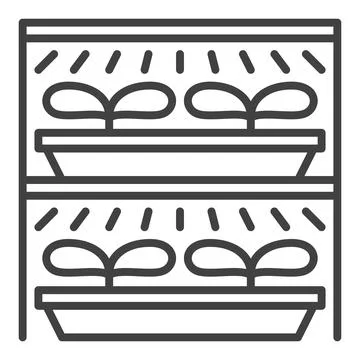 Seedling and Grow Light System vector Phyto Lamps line icon or symbol Illustration