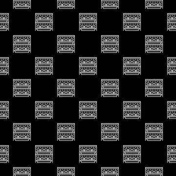 Seedling and Grow Light System vector Phyto Lamps dark linear seamless patter Illustration