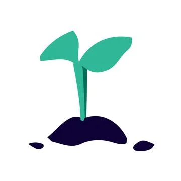 The seedling of a flat vector icon. Illustrazione stock