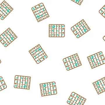 Seedling growing bags vector seamless pattern Stock Illustration