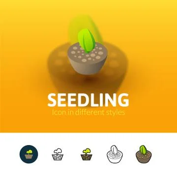 Seedling icon in different style Stock Illustration