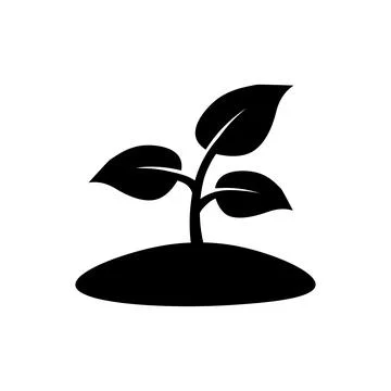 Seedling icon in flat style. Leaf nature symbol Stock Illustration