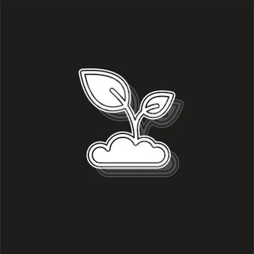 Seedling icon vector, growing tree, green agriculture Illustration