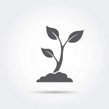 Seedling, process, seed, icon, silhouette. Vector illustration. Illustrazione stock