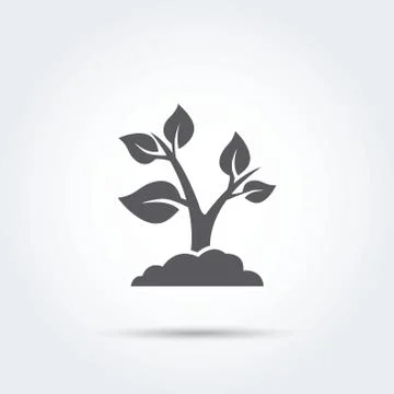 Seedling, process, seed, icon, silhouette. Vector illustration Stock Illustration