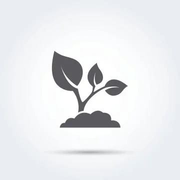 Seedling, process, seed, icon, silhouette. Vector illustration. Stock Illustration