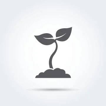 Seedling, process, seed, icon, silhouette. Vector illustration Stock Illustration