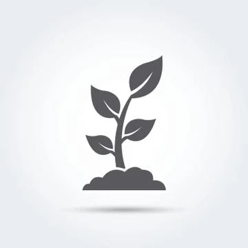 Seedling, process, seed, icon, silhouette. Vector illustration. Stock Illustration