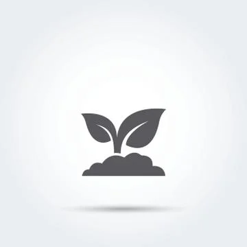 Seedling, process, seed, icon, silhouette. Vector illustration Illustrazione stock