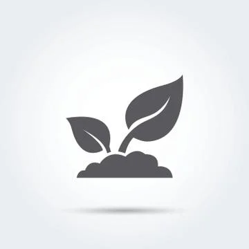 Seedling, process, seed, icon, silhouette. Vector illustration. Stock Illustration