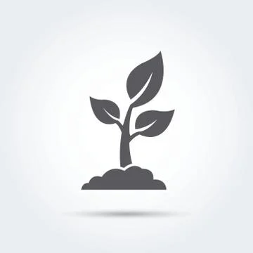 Seedling, process, seed, icon, silhouette. Vector illustration. Stock Illustration