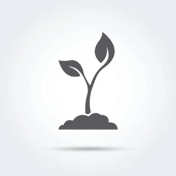 Seedling, process, seed, icon, silhouette. Vector illustration Stock Illustration