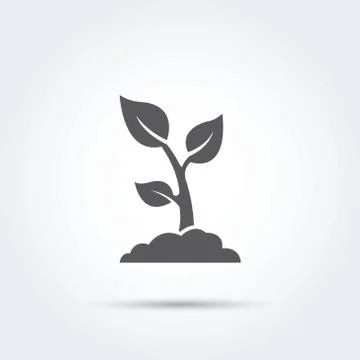 Seedling, process, seed, icon, silhouette. Vector illustration Illustrazione stock