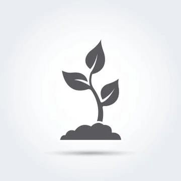 Seedling, process, seed, icon, silhouette. Vector illustration. Stock Illustration
