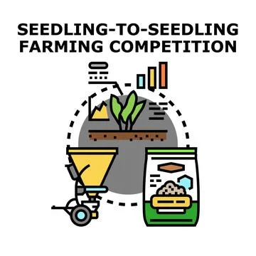 Seedling to seedling farming competition vector concept 스톡 일러스트