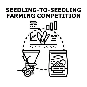 Seedling to seedling farming competition vector concept Illustrazione stock