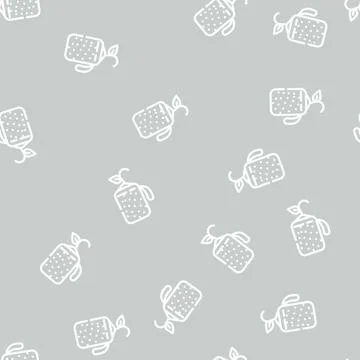 Seedling tablet peat line vector seamless pattern イラスト素材