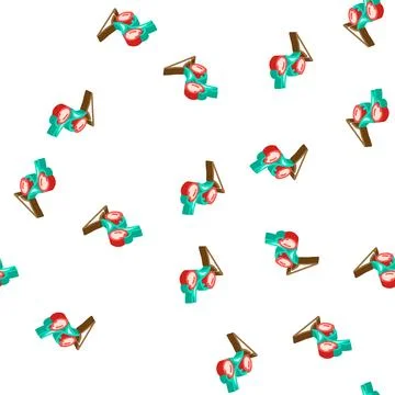 Seedling tomato isometric icon seamless pattern Stock Illustration