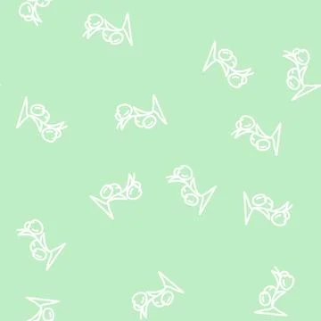 Seedling tomato line vector seamless pattern Illustration