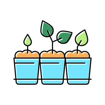 Seedlings in cup color icon vector illustration Stock Illustration