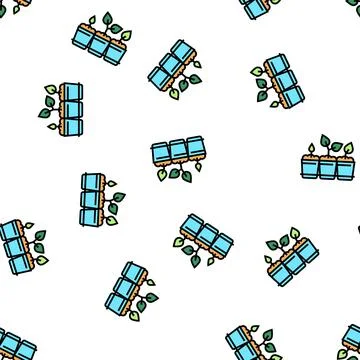 Seedlings in cup vector seamless pattern Illustrazione stock