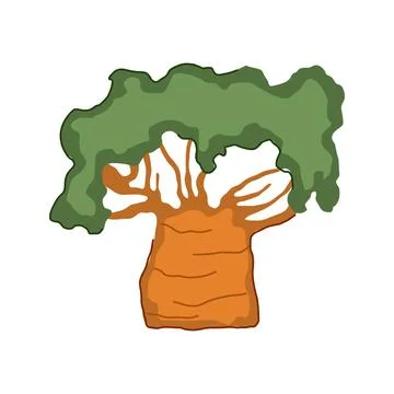 Seeds baobab tree cartoon vector illustration Stock Illustration
