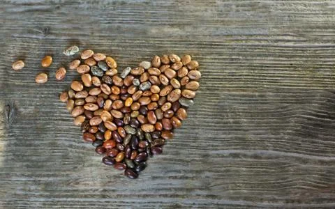 Seeds of beans forms heart Stock Photos