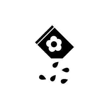 Seeds Pack, Package Flower Seed Flat Vector Icon Stock Illustration