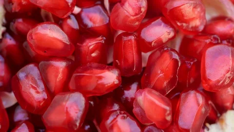 Seeds of a pomegranate that is red like a ruby ​​that can be eaten Video stock 119786891