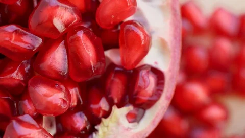 Seeds of a pomegranate that is red like a ruby ​​that can be eaten Video stock 119787036