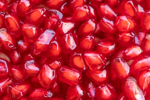 Seeds of a pomegranate that is red like a ruby ??that can be eaten 스톡 사진