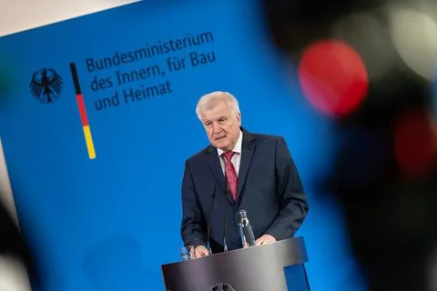Seehofer statement on 2016 terrorist attack on Christmas Market in Berlin, Germa Stock Photos
