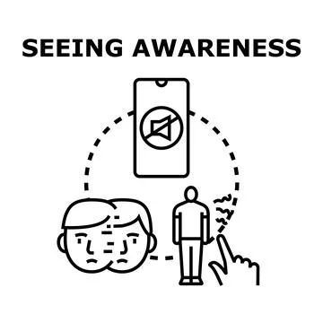 Seeing awareness concept with silent communication idea Stock Illustration
