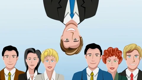 Seeing differently from others. Man upside down look at things from another p Stock Footage 169694035