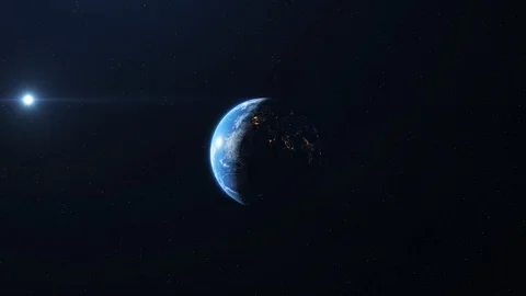 Seeing earth from the dark side Stock Footage 96674784