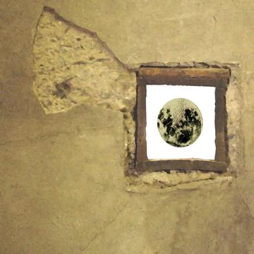 Seeing a moon in window Stock Illustration