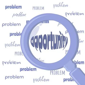 Seeing opportunity in the midst of many problems Illustrazione stock