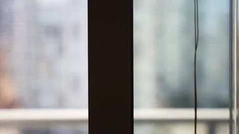 Seeing the view balcony through the screen door Stock Footage 150918485