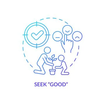 Seek good blue gradient concept icon Stockillustratie