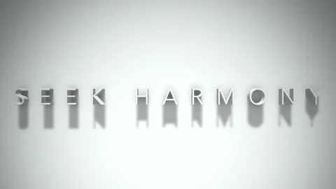 Seek harmony 3D title animation white text on a white background Stock Footage 299749245