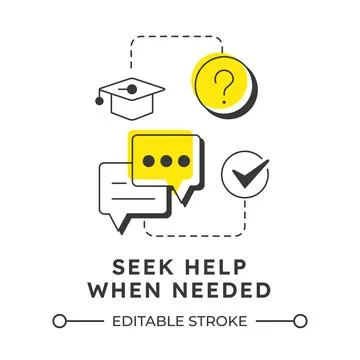 Seek help when needed modern linear concept icon イラスト素材
