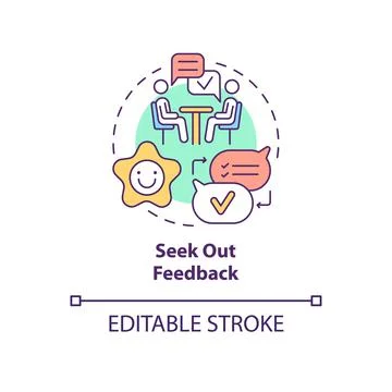 Seek out feedback concept icon Stock-Illustration